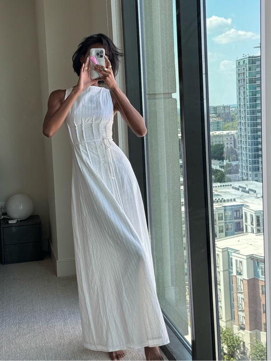 Peppermayo Dresses & Skirts - Peppermayo White Sleeveless Maxi Dress with Tie Waist